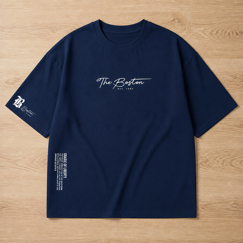 Vanguard™ – Relaxed Oversized Tee with Signature Script Detailing