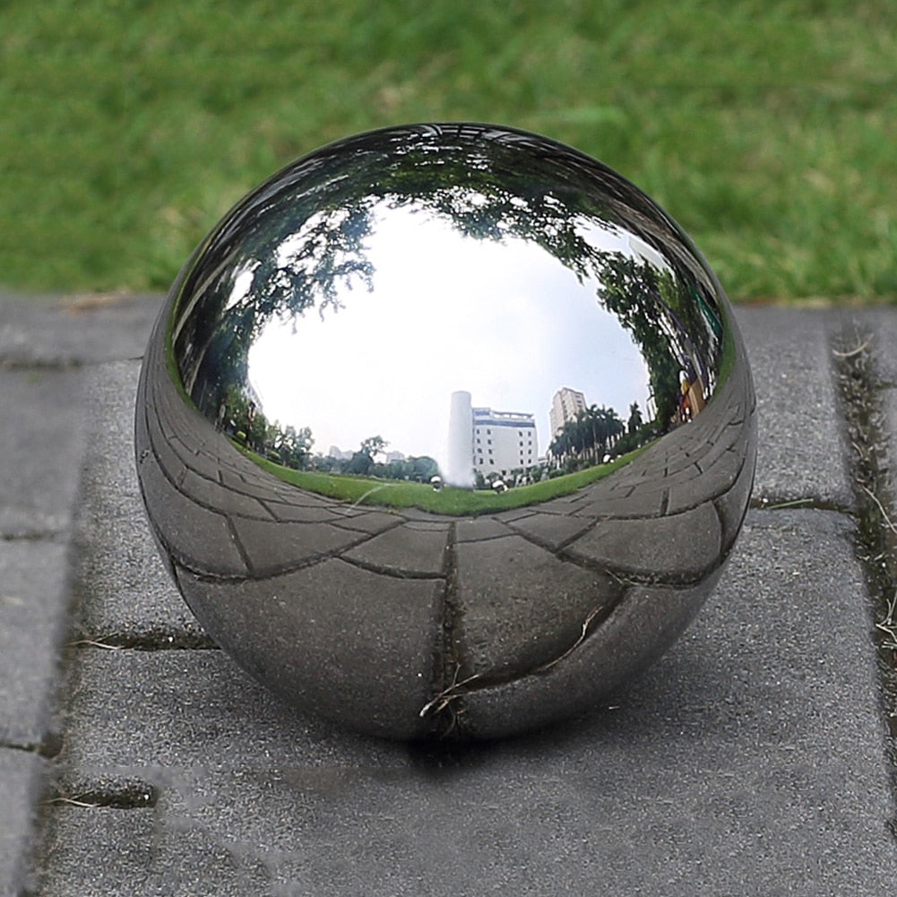 Stainless Steel Mirror Ball Garden Decor | Rust-Resistant | High Shine Outdoor Ornament | Mirrorball