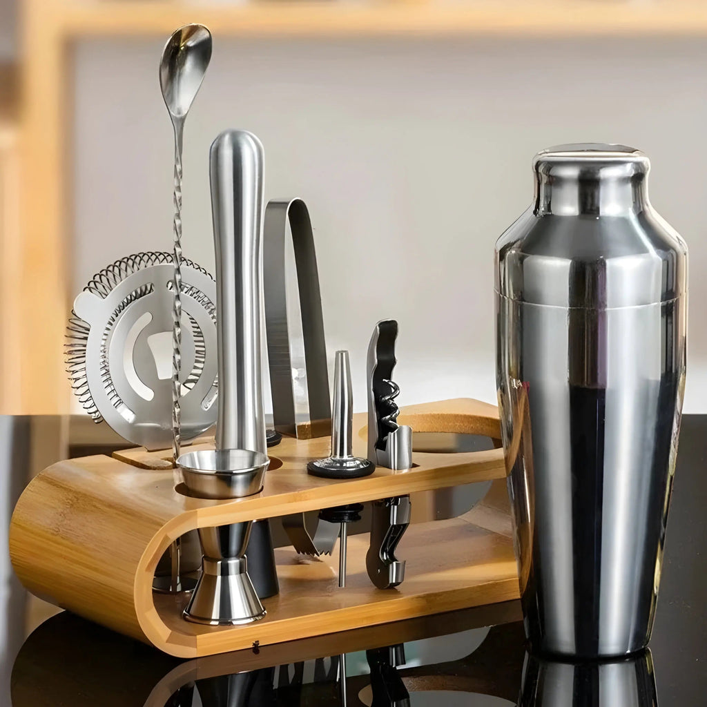 10-piece cocktail set | bamboo holder | bar tools | MixBar