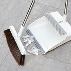 Broom and Dustpan Set | Sweep Upright, No Bending Needed | Comb Edge | CleanStand