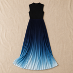 LioraMist™ – Sleeveless Ombre Pleated Maxi Dress with Hidden Pockets