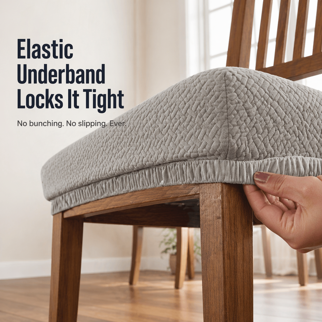 SlipGuard™ Jacquard Chair Covers — Protect Every Seat Against Spills, Stains & Sticky Fingers