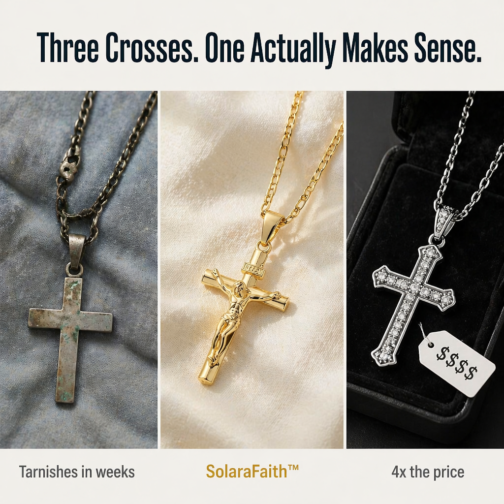 SolaraFaith™ — Sport a Crucifix That Won't Fade, Break, or Stain Your Skin Green