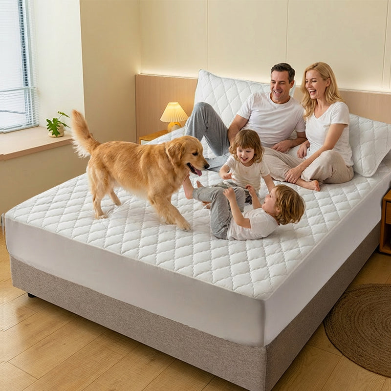 SlumberShield™ — Wrap Your Bed in Cozy, Waterproof Protection for Blissful, Worry-Free Sleep