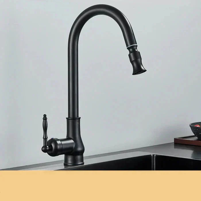 Antique Brass Kitchen Faucet | Single Lever Control | Swivel Spout | BrassArc