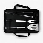Stainless Steel Grill Tool Set | Includes Carrying Case for Travel | Safe Grip with Heat Shield | RostRanger