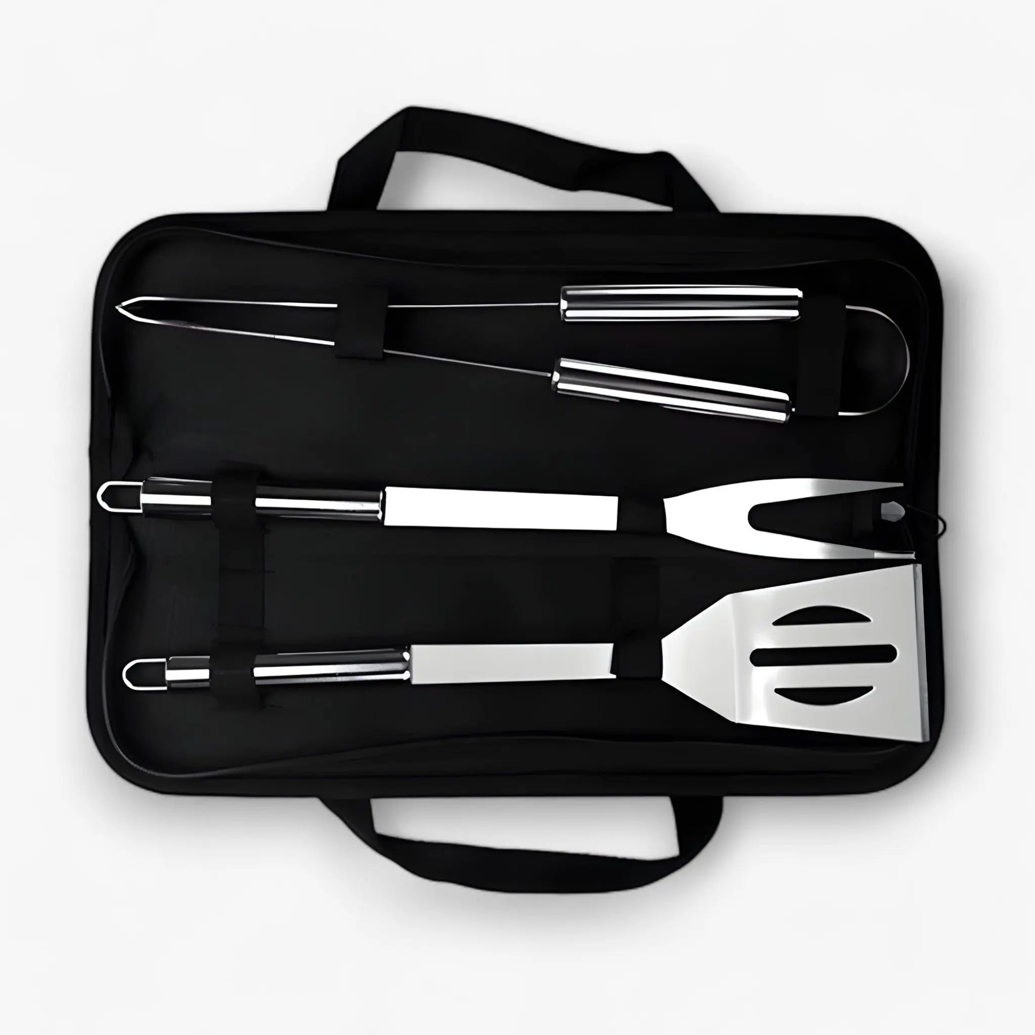 Stainless Steel Grill Tool Set | Includes Carrying Case for Travel | Safe Grip with Heat Shield | RostRanger