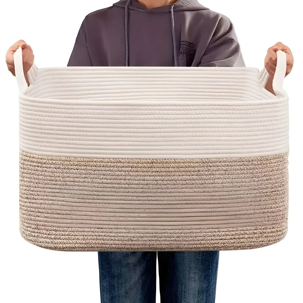 Woven Basket | Braided Pattern | Carry Handles | WohnHafen