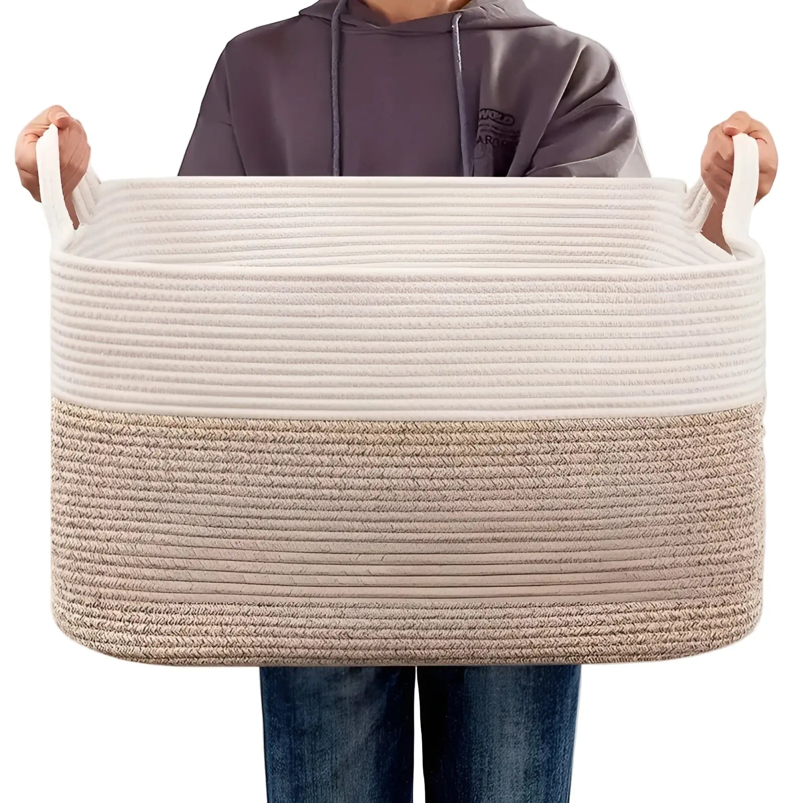 Woven Basket | Braided Pattern | Carry Handles | WohnHafen