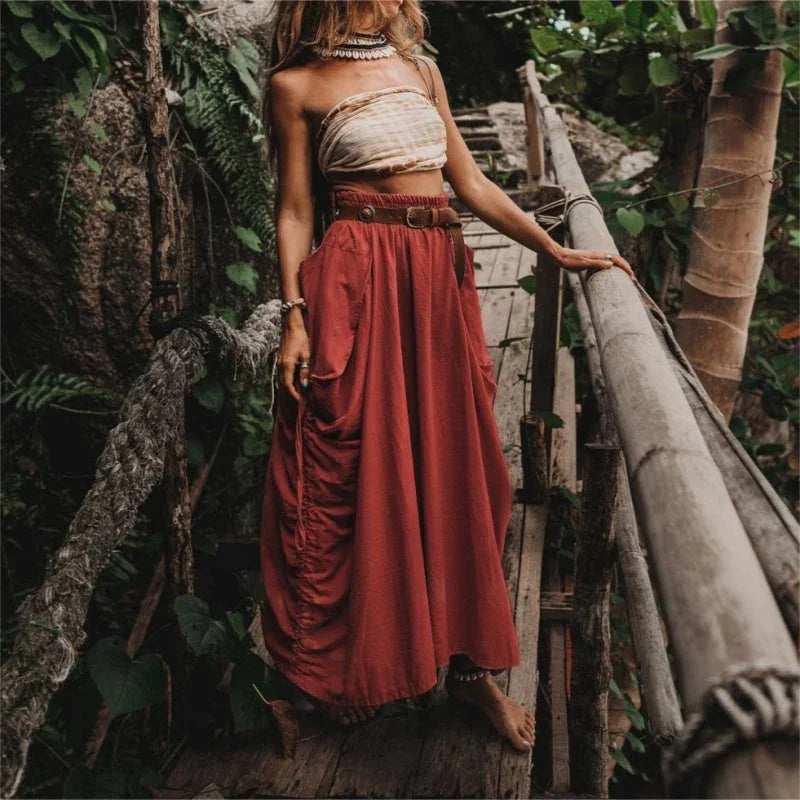 Veloura™ Maxi Skirt — Effortless Elegance with Freedom, Comfort, and Life-Saving Pockets