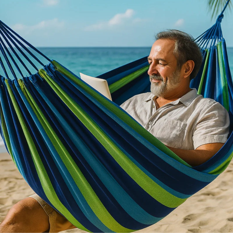 Striped Hammock | Fast Setup | Slip-Resistant | LoungeFold