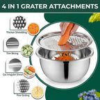 3-in-1 Mixing Bowl Set | Built-in Grid and Drain System | Stackable and Space-Saving | MultiPrep
