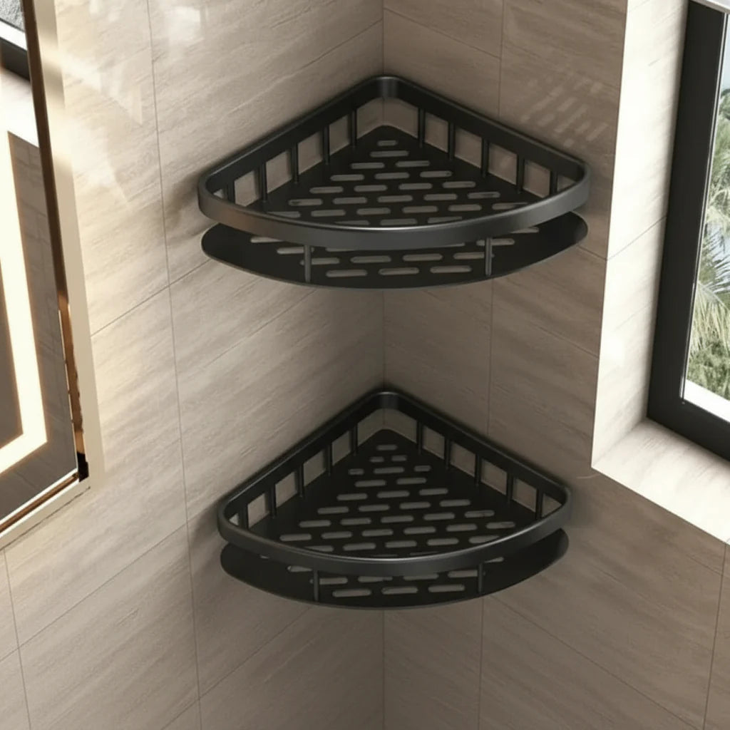 Adhesive Bathroom Shelf | Stainless Steel & Drill-Free | Self-Adhesive | Mountra
