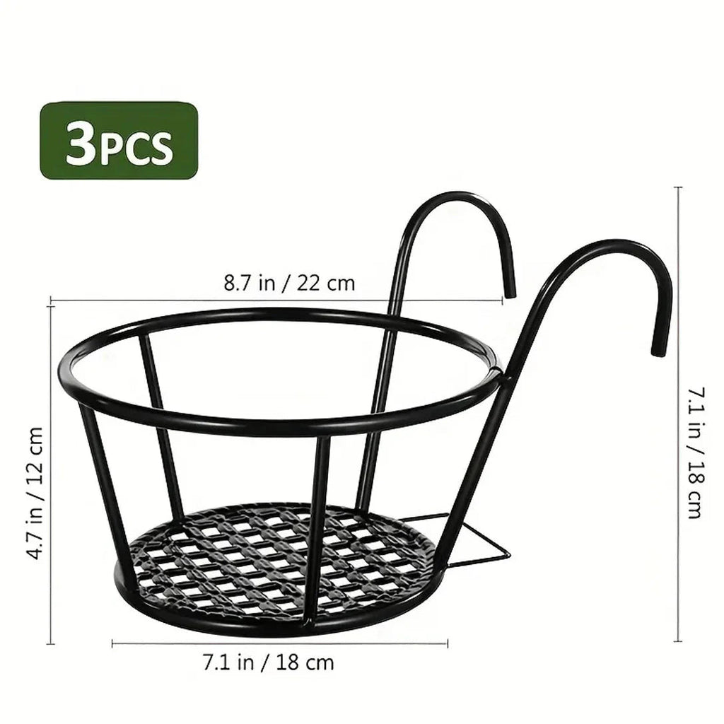 Balcony Pot Holder | Railing Space Saver | Bottom with Open Drainage | BalconyNest