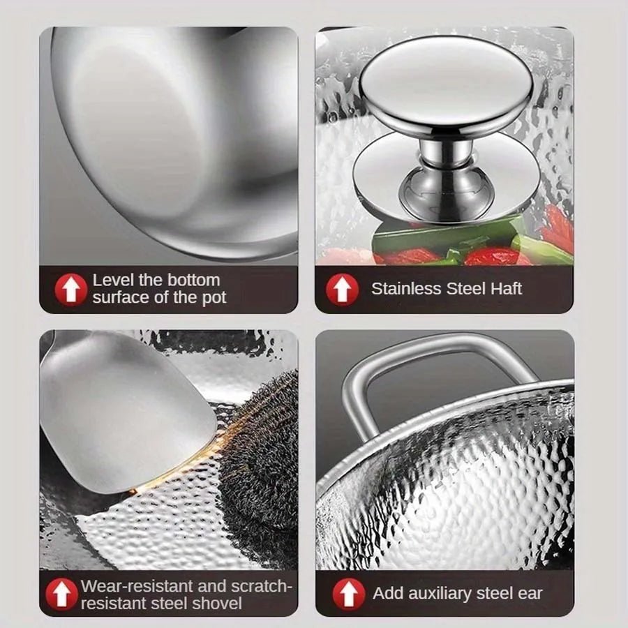 Titanium Wok 30 cm Round Base | Induction | Uncoated & Non-Stick | Forgea