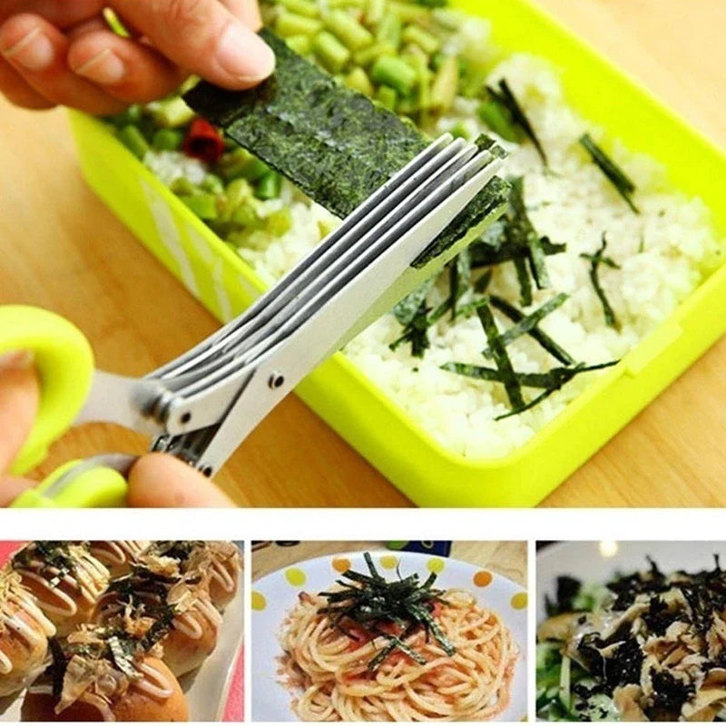 BladeBurst™ Five-Blade Herb Shears — Slice Herbs Fast and Effortlessly for Kitchen Mastery