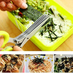 BladeBurst™ Five-Blade Herb Shears — Slice Herbs Fast and Effortlessly for Kitchen Mastery