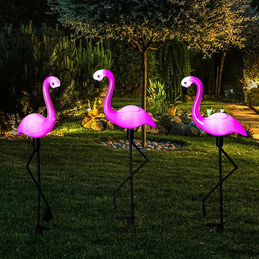 Solar-Powered Waterproof Flamingo Garden Light