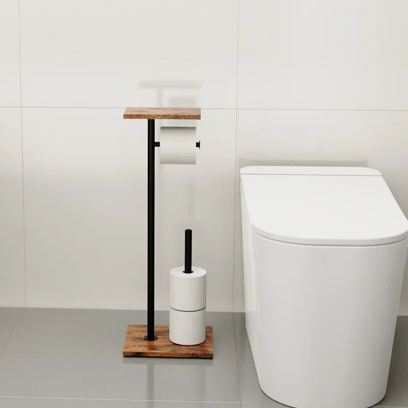 Freestanding Toilet Paper Holder | Phone and Accessory Shelf | Durable Stand | BathBridge