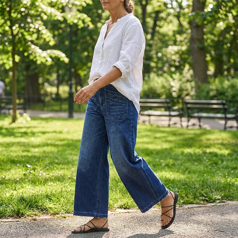 HaloStride™ — Embrace Confidence with Jeans that Honor Your Curves and Freedom