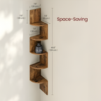 Corner Shelf 5 Levels | Zigzag Shape with Layers | Space-Efficient Corner Fit | CornerZig