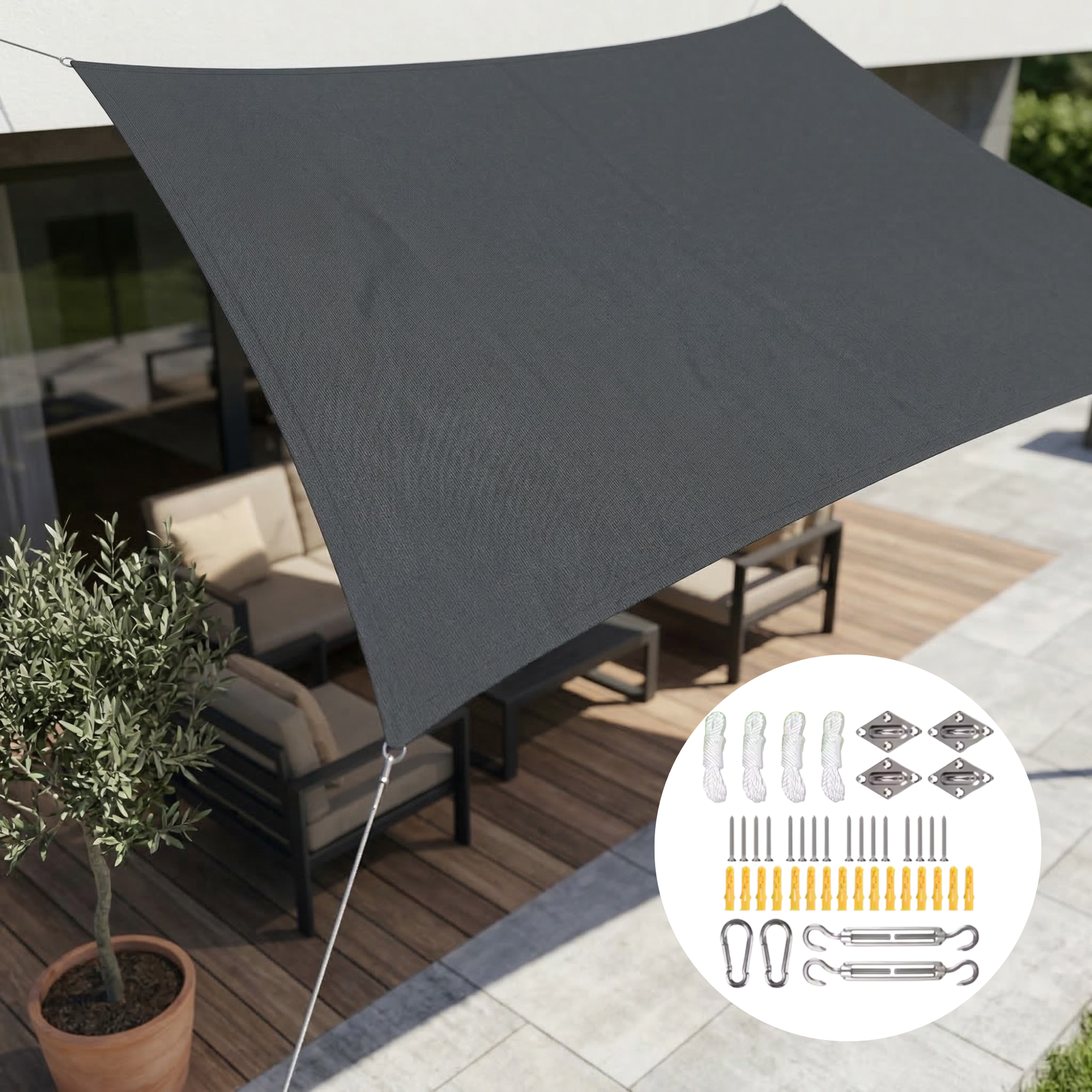 Rectangular Waterproof Sun Shade | Waterproof Outdoor Material | UV Defense | SkyCover