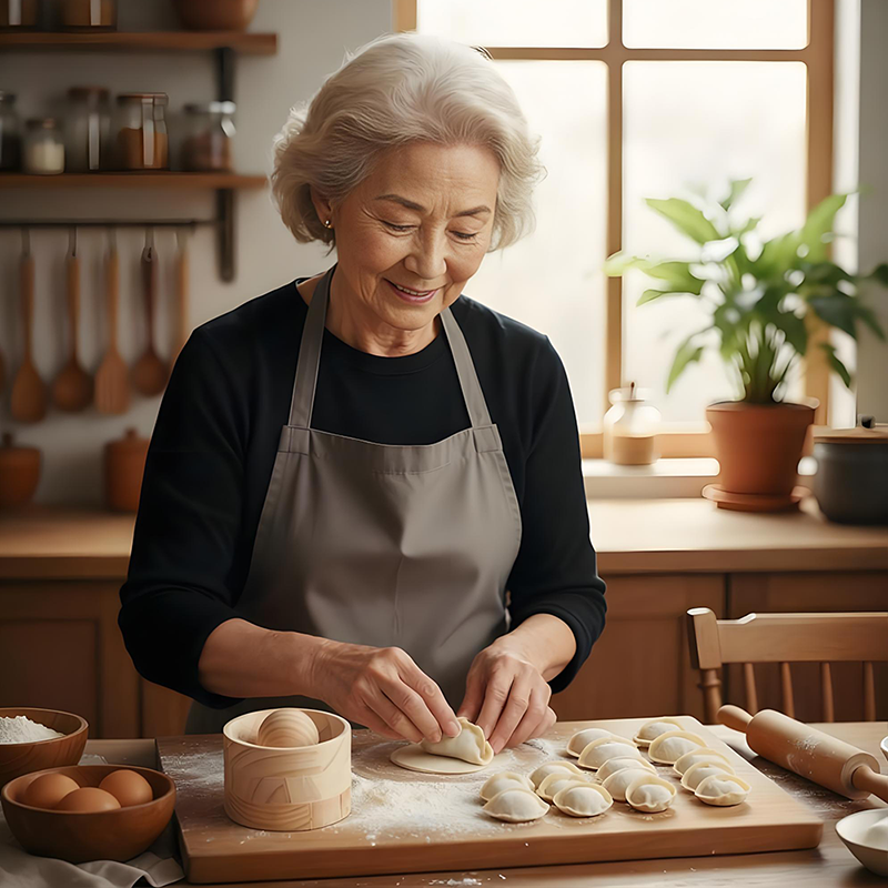 Dumpling| Dough Press crafted from Wood | Stick-Resistant Surface | DumpliForm