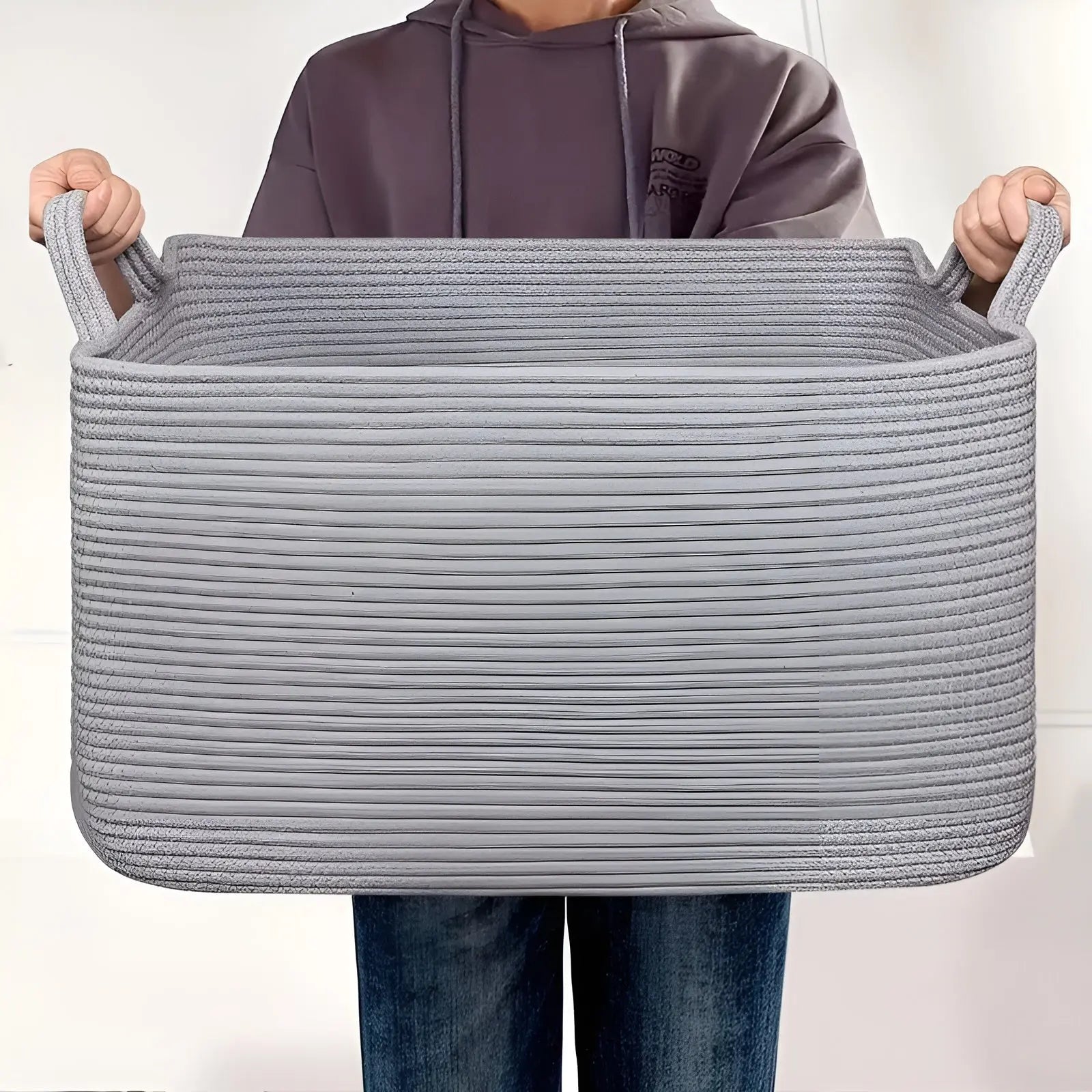 Woven Basket | Braided Pattern | Carry Handles | WohnHafen