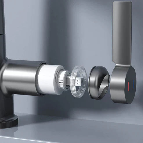 Pull-out Faucet 360° Rotation | LED Temp Display | 5 Spray Settings | Flowsense