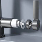 Pull-out Faucet 360° Rotation | LED Temp Display | 5 Spray Settings | Flowsense
