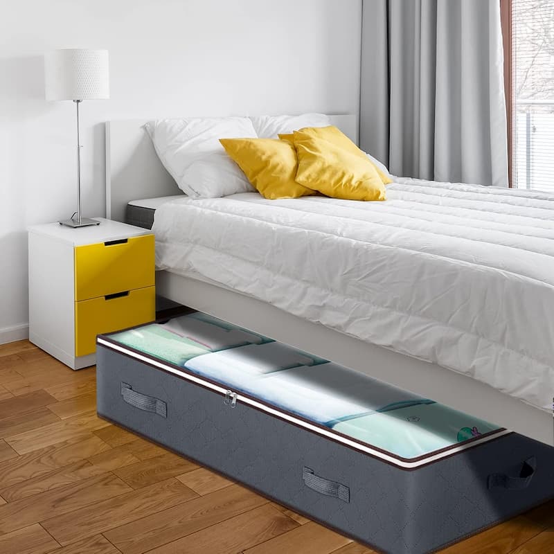 Underbed Storage Bags | Foldable Space-Saver | Clear Lid | SpaceNest
