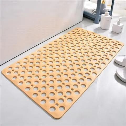 Non-slip Shower Mat PVC with TPE | Suction Cups | Drainage Holes for Water | Gripflow