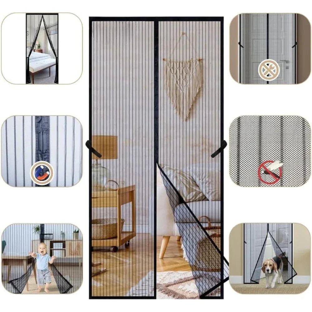 Door Gate | Magnetic Insect Screen Curtain for Doors | Auto Magnetic Closure | BugBarrier