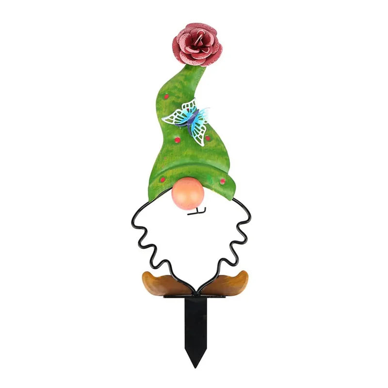 Garden Decoration Metal Garden Gnome | Stake Statues | Weather-Resistant | GnomePeak