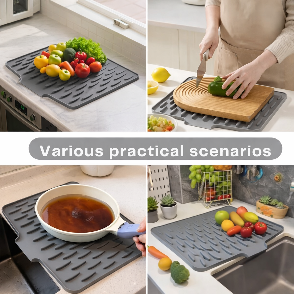 Drip Drying Mat | Faster Drying Without Pools | Tilted, Heat-Resistant | DrainMat