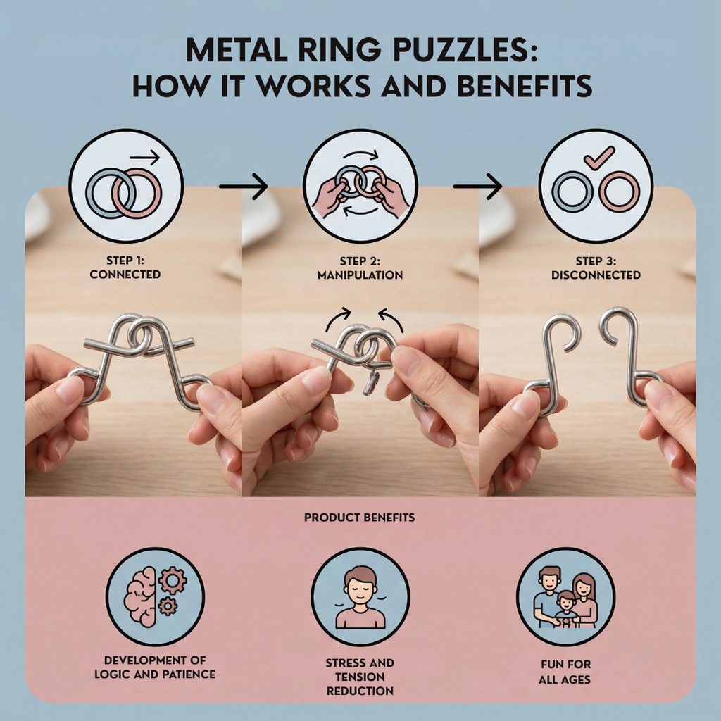 MindPulse™ Metal Ring Puzzle Set — Unlock Lightning-Fast Focus and Stress-Free Mental Power