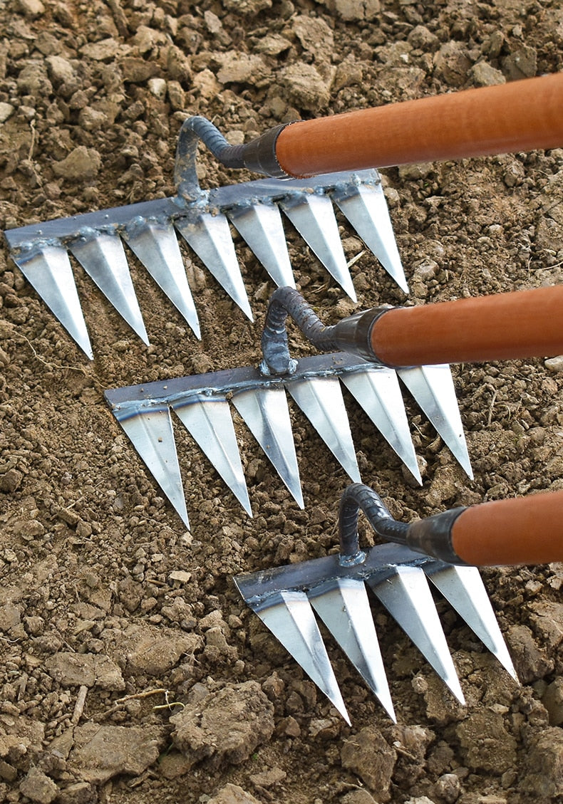 Weed Cutter Made of Iron | Steel Rake | Soil Aeration & Weed Removal | IronTine