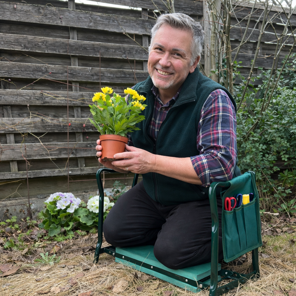 Ergonomic 2-in-1 Garden Knee Stool and Seat for Enhanced Joint Comfort | Foldable | Compact | Kneeworks