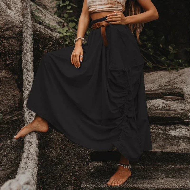 Veloura™ Maxi Skirt — Effortless Elegance with Freedom, Comfort, and Life-Saving Pockets