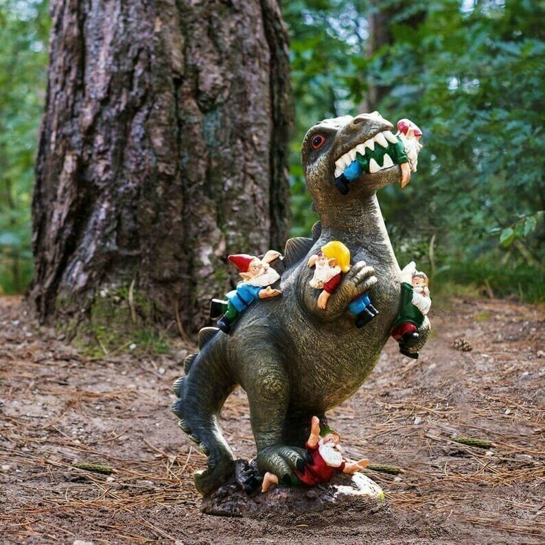 Garden Decor | Resin Dinosaur Figurine | Weather-Resistant | RexTerra
