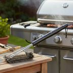 Stainless Steel Grill Grate Scrubbing Brush | Eliminates Burnt Residue | Slip-Resistant Handle | FireScrub