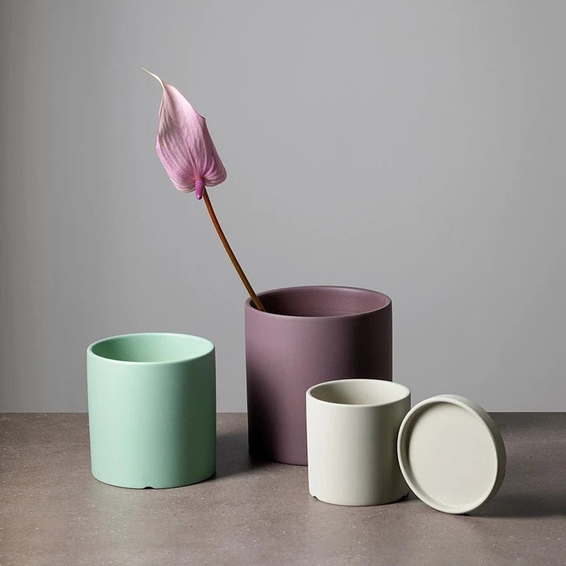 Flower Pot | Matte Finish | Includes Drainage Hole and Saucer | Nordic Pot