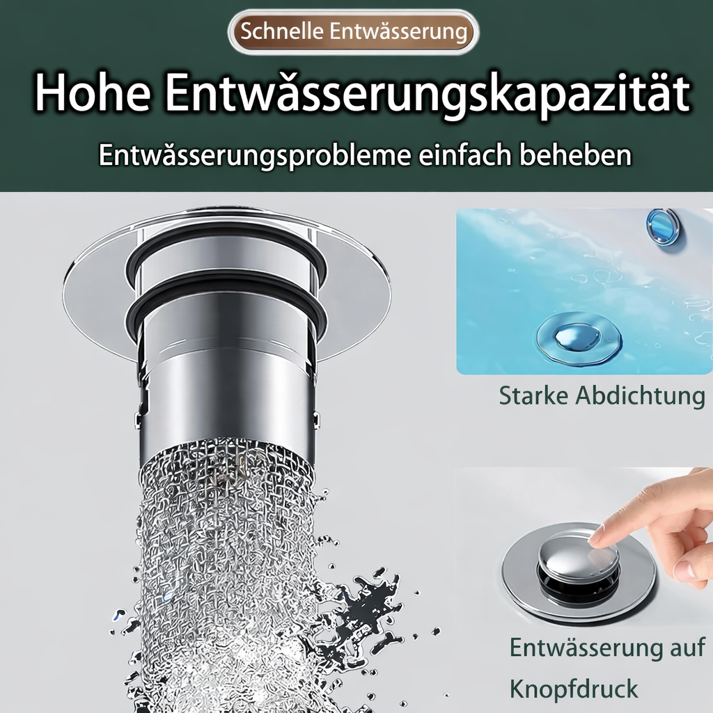 Sink Drain Stopper | Stainless Steel Clog-Resistant Filter | FilterPro