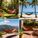 Outdoor Hammock | Cotton Fabric for Breathability | Includes Ropes and Carrying Bag | CampNest