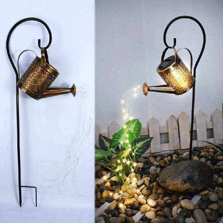Garden Lamp Solar | Watering Can Shape | Soft Raindrop Light Display | GardenGlow