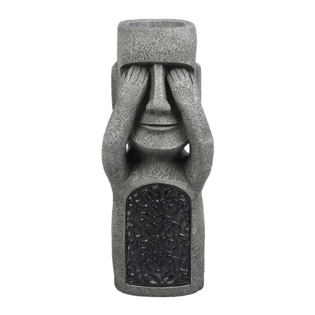 Easter Island Statue Garden Planter | Resin Construction | Three Character Options | Isleglow