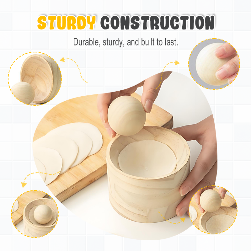 Dumpling| Dough Press crafted from Wood | Stick-Resistant Surface | DumpliForm
