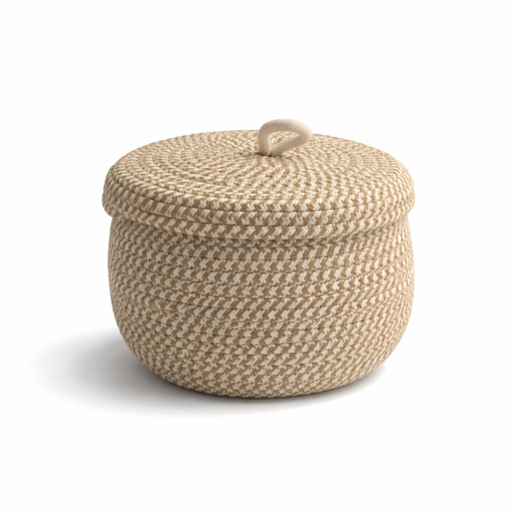 Woven Storage Basket | Round Storage Basket | Boho Handwoven | CasaWeave