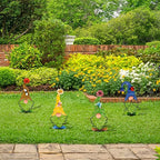 Garden Decoration Metal Garden Gnome | Stake Statues | Weather-Resistant | GnomePeak