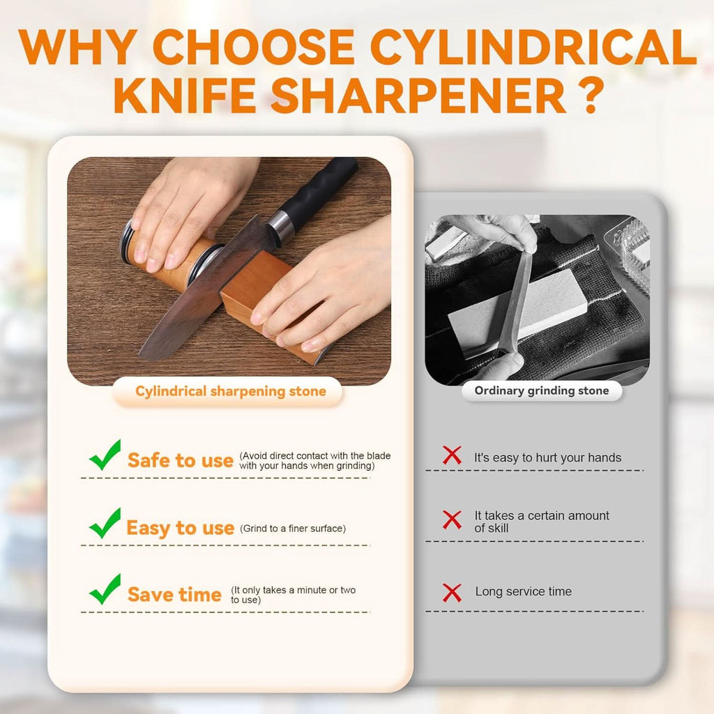 Knife Sharpener | Magnetic Angle Roller Grinder | Diamond & Ceramic | Stonemark